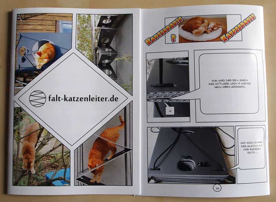 Katzentreppe-Bauanleitung Fotocomicbauanleitung für die faltbare Katzenleiter
